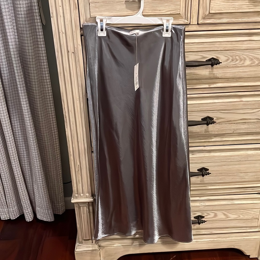 A New Day Silver Midi Skirt. Perfect for the holidays